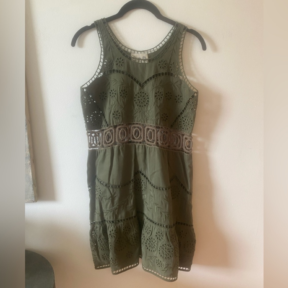 Sea New York Olive Green Sleeveless Dress